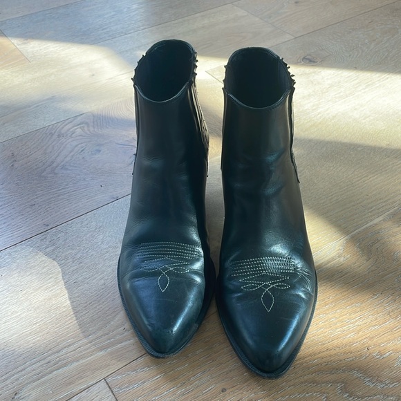 Golden Goose Sunset Western Boots in Embroidered Black Leather - Picture 3 of 10